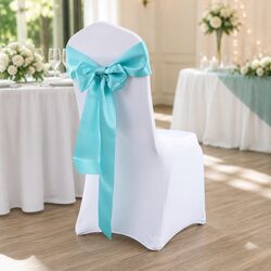 50 Pack Satin Chair Sashes Wedding Event Venue Decoration Cloth Cover Bows