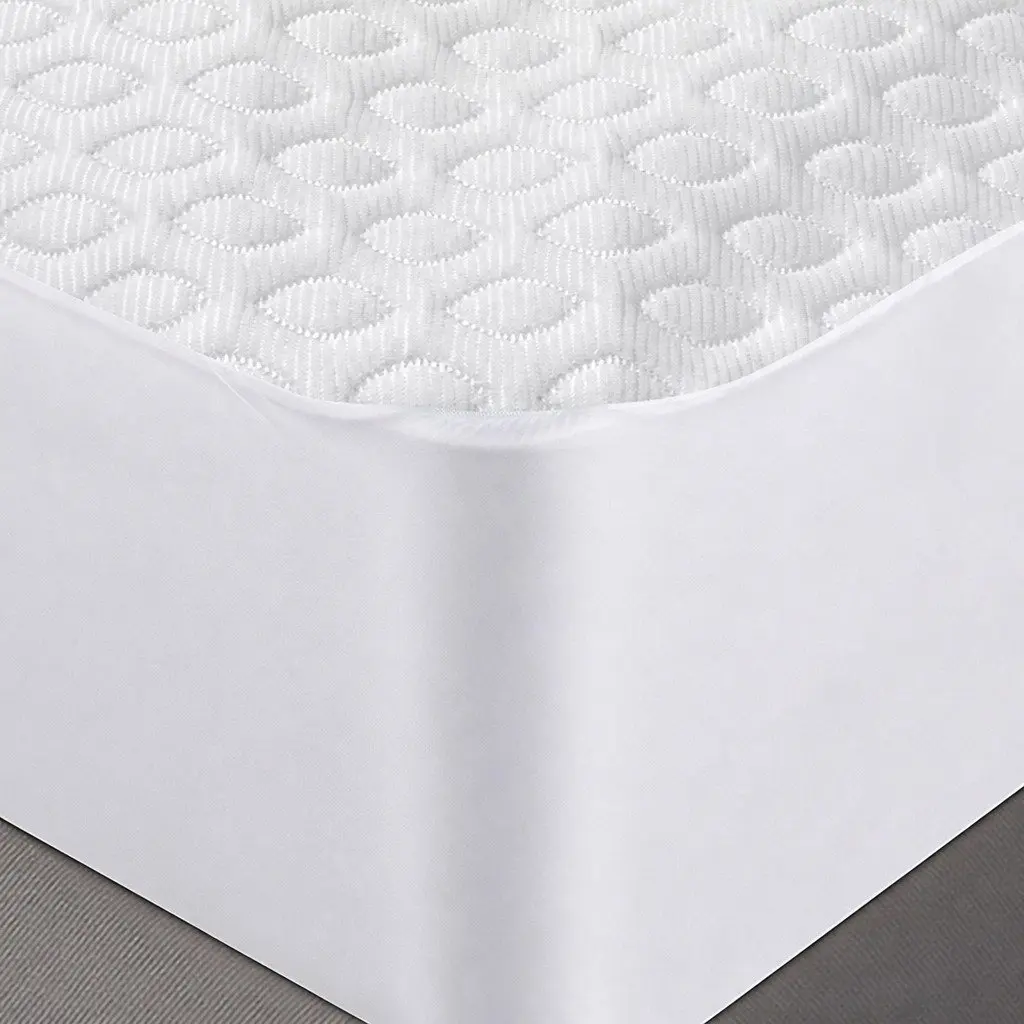 Mattress Protector Topper Double Polyester Waterproof Cooling Fitted Elastic