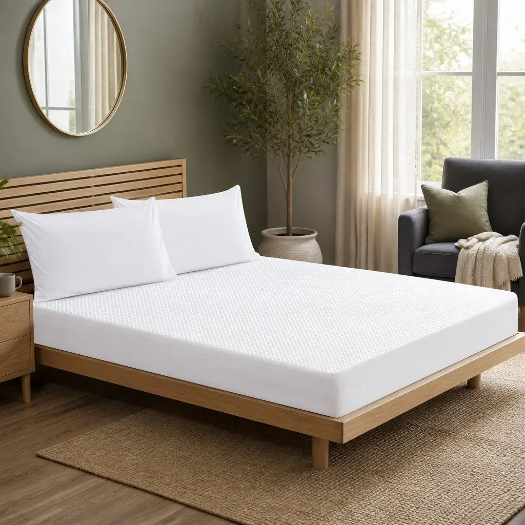 Mattress Protector Topper Double Polyester Waterproof Cooling Fitted Elastic