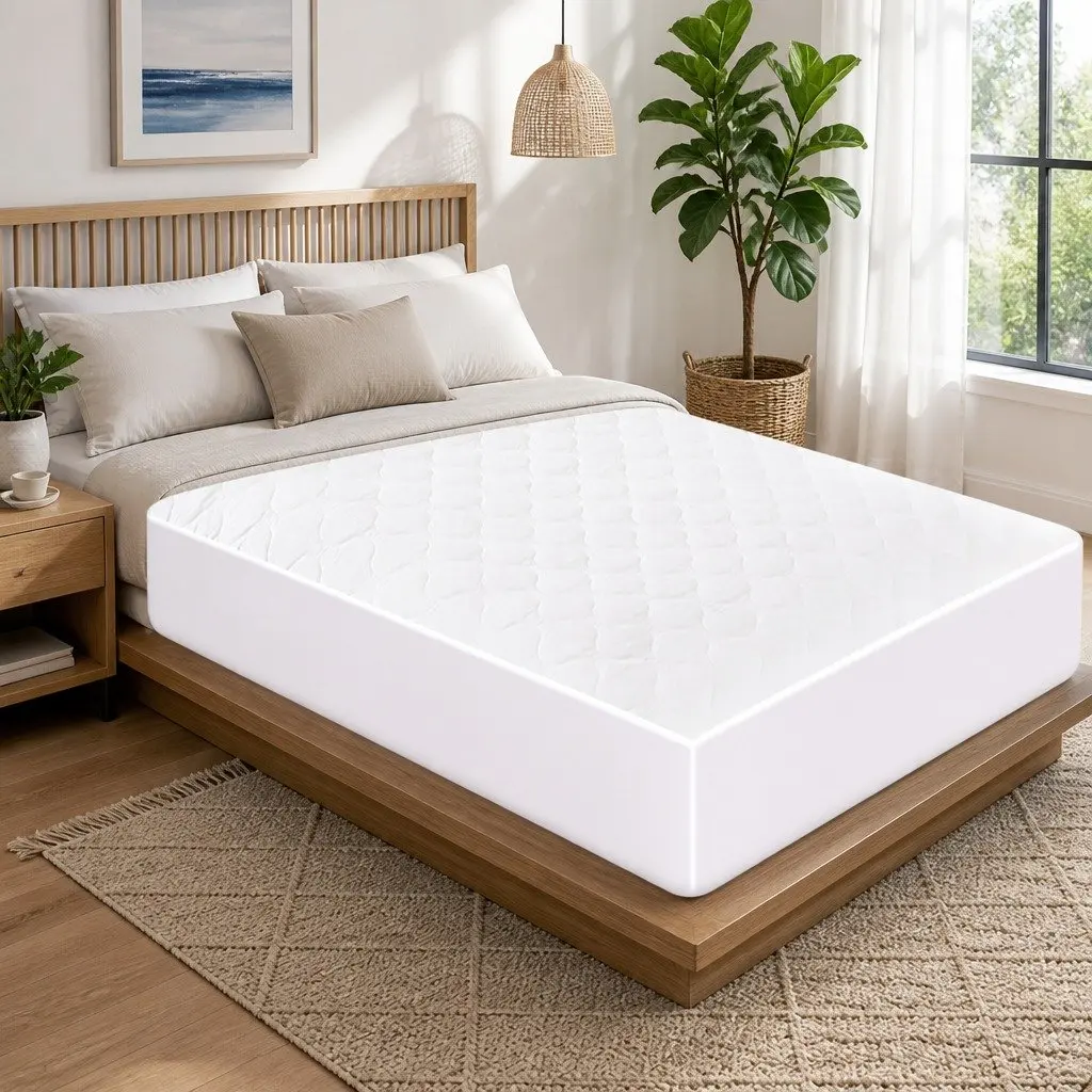 King Single Fitted Waterproof Mattress Protector Dust Mite Allergen Prevention 203cm x 107cm