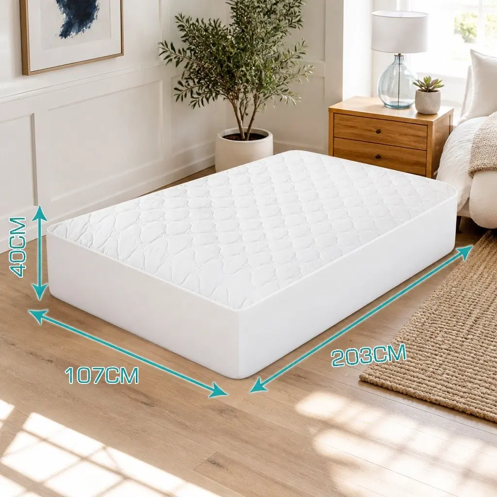 King Single Fitted Waterproof Mattress Protector Dust Mite Allergen Prevention 203cm x 107cm