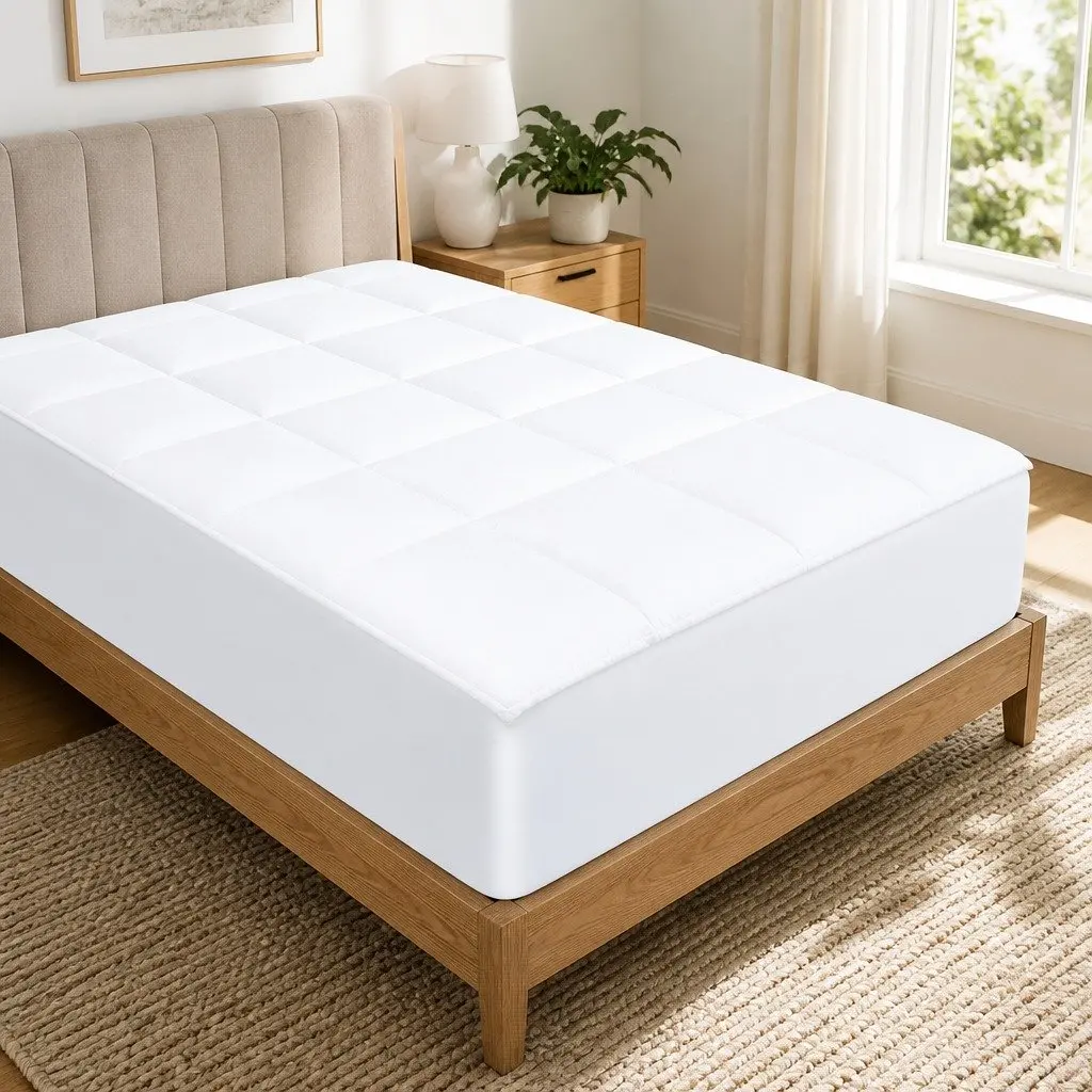 King Single Fitted Waterproof Mattress Protector Dust Mite Allergen Prevention 203cm x 107cm