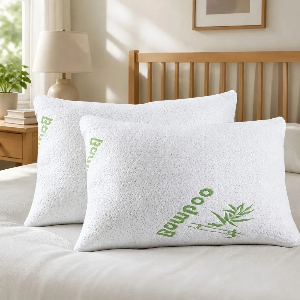 Memory Foam Pillow Bamboo Fabric Cover Neck Support Pressure Relief Sleep