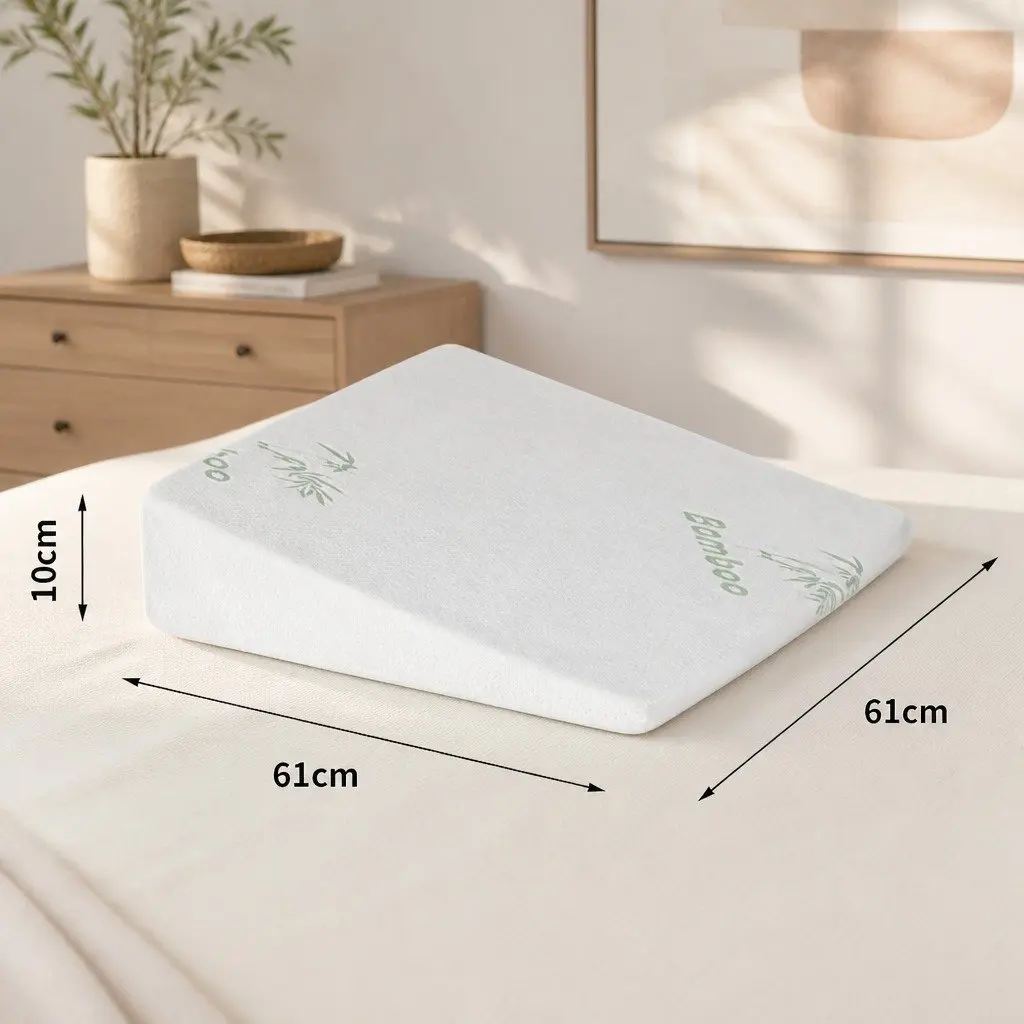 Wedge Pillow Memory Foam Support Back Legs Lounging White 10cm 19cm 25cm 30cm
