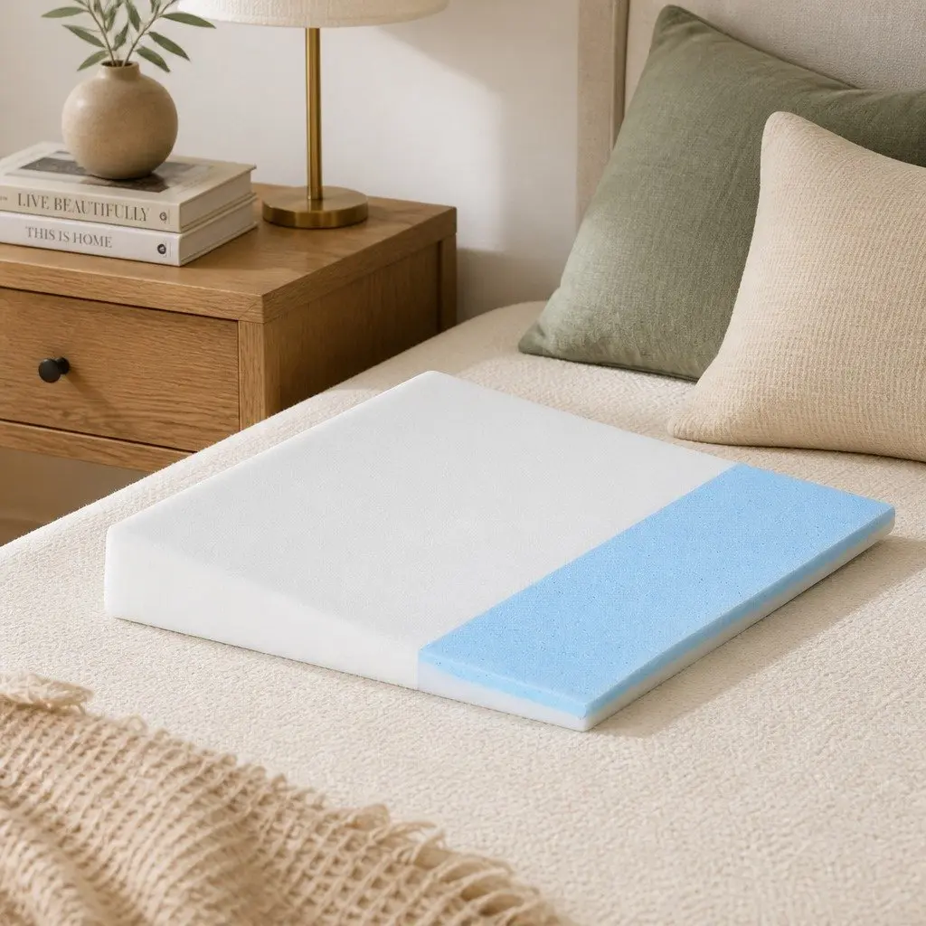 Wedge Pillow Memory Foam Support Back Legs Lounging White 10cm 19cm 25cm 30cm