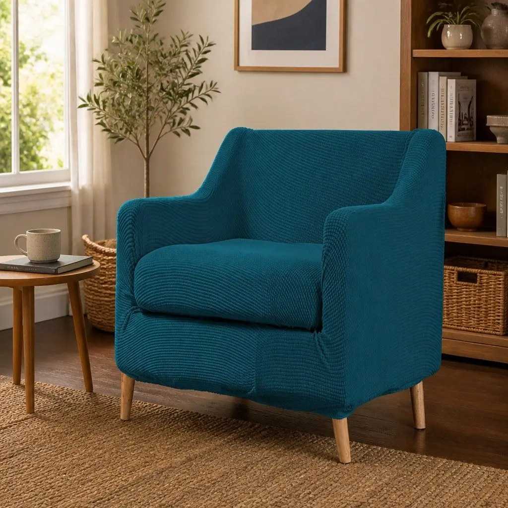 Sofa Cover Removable Stretch Protector 1 Seater Green 2 Piece Machine Washable