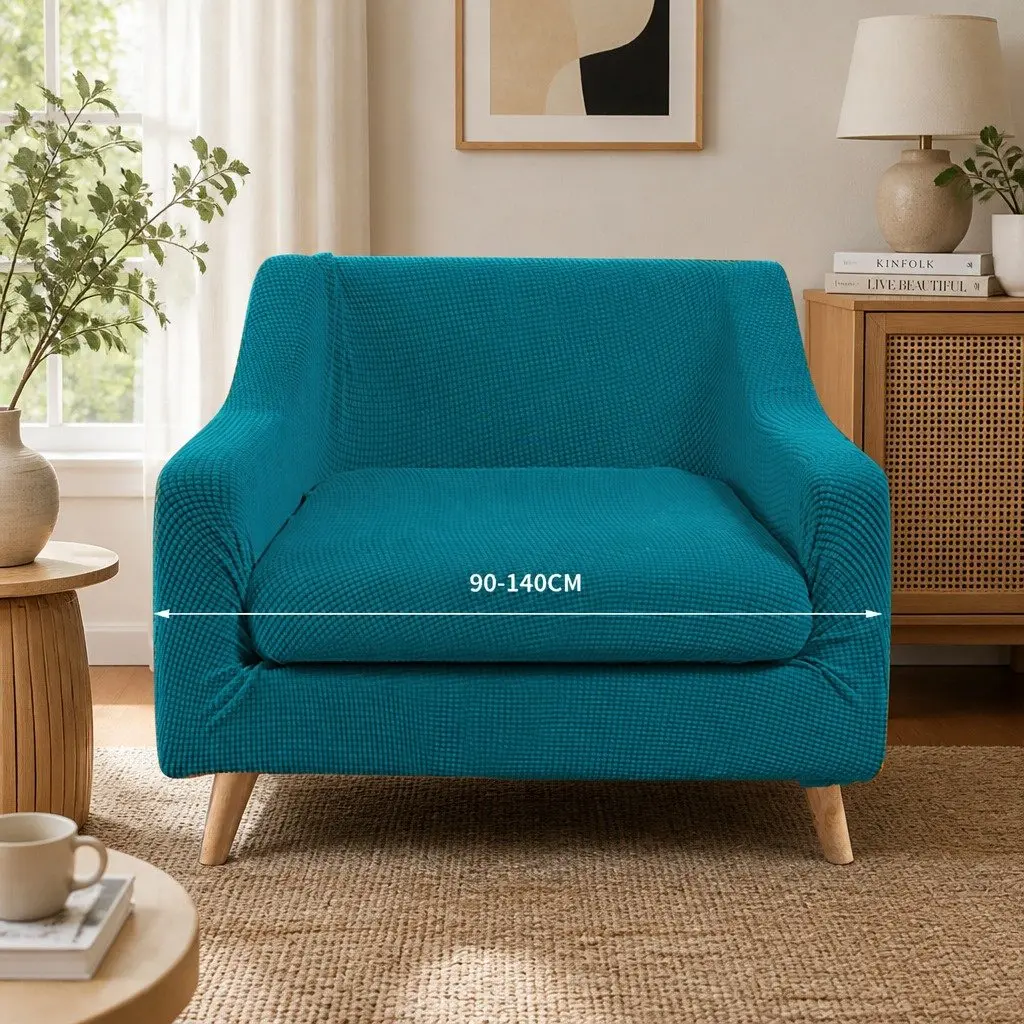 Sofa Cover Removable Stretch Protector 1 Seater Green 2 Piece Machine Washable