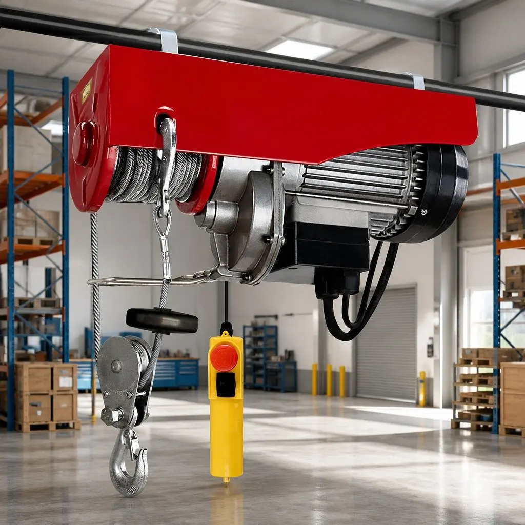 Electric Hoist Winch 400/800KG Cable 18M Rope Remote Control Lifting Garage