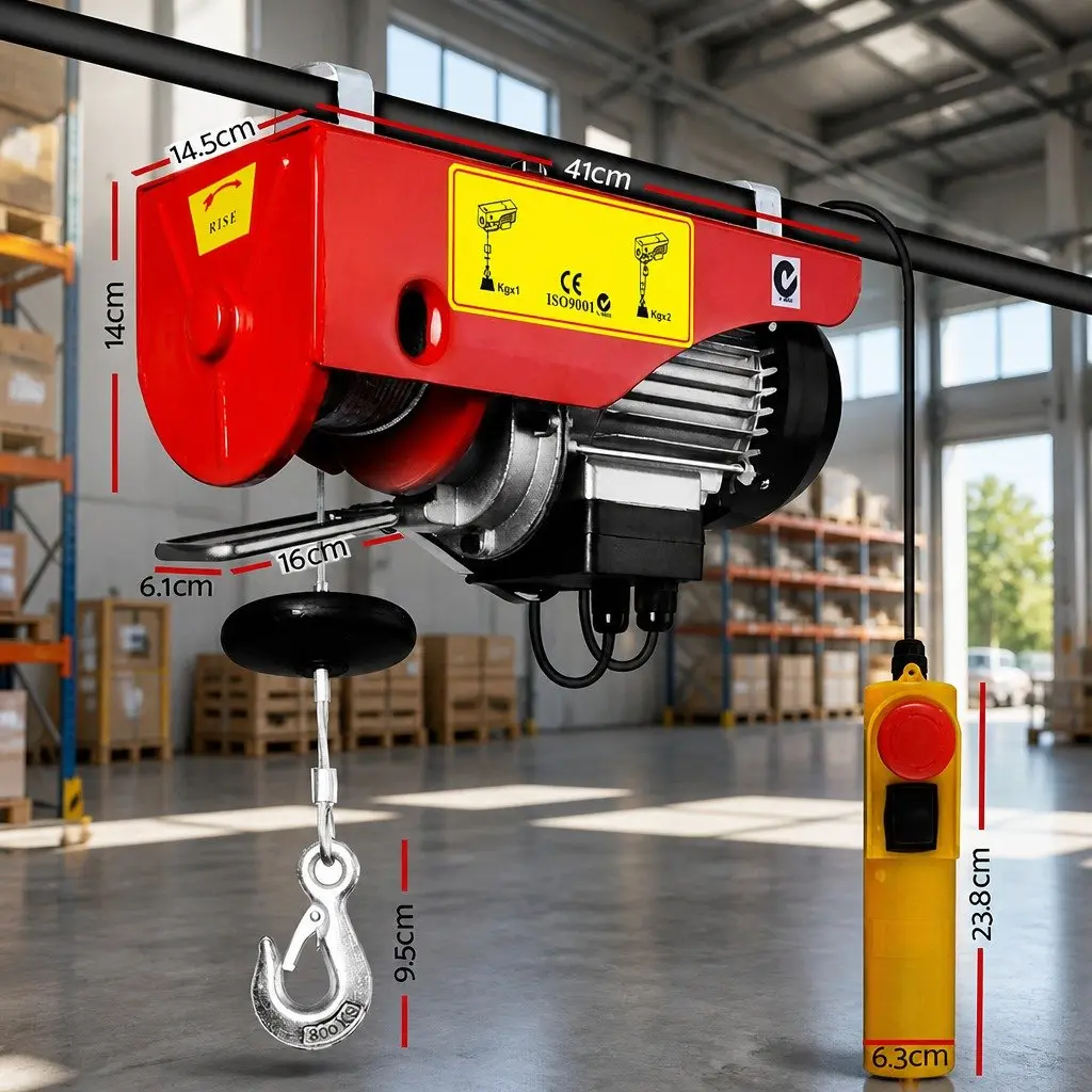 Electric Hoist Winch Remote Control 400KG 800KG 18M Rope