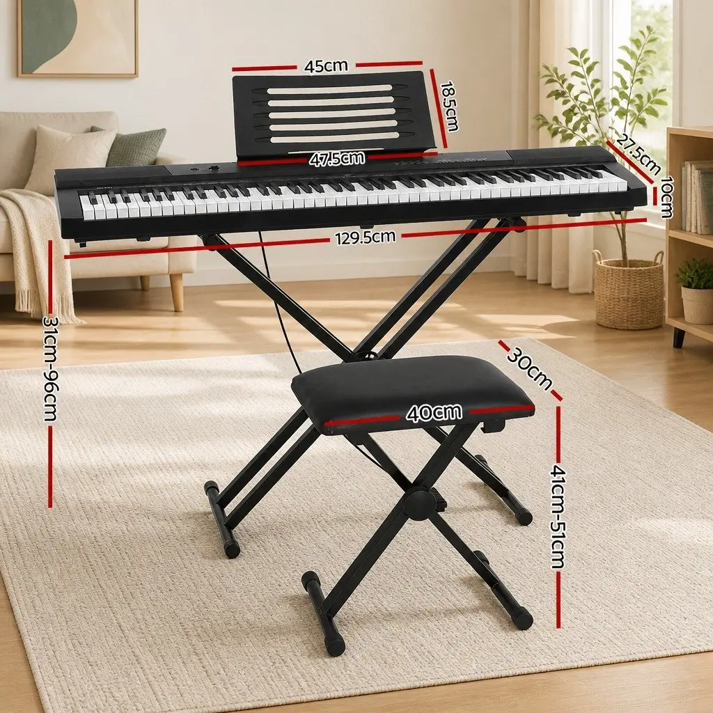 88 Key Electronic Piano Keyboard Portable with Touch Sensitive Keys