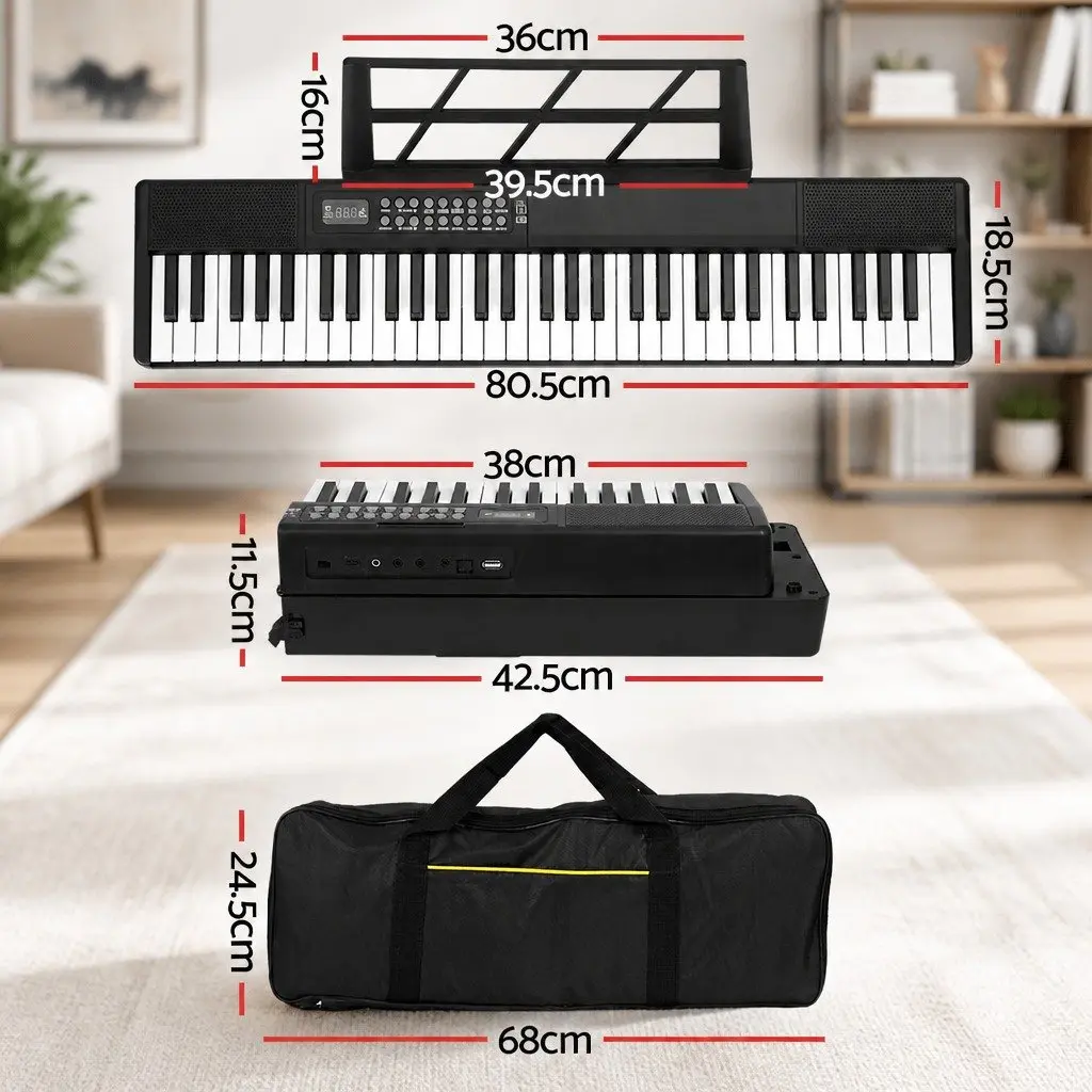 61-Key Foldable Electronic Piano Keyboard Touch-Sensitive Digital Music