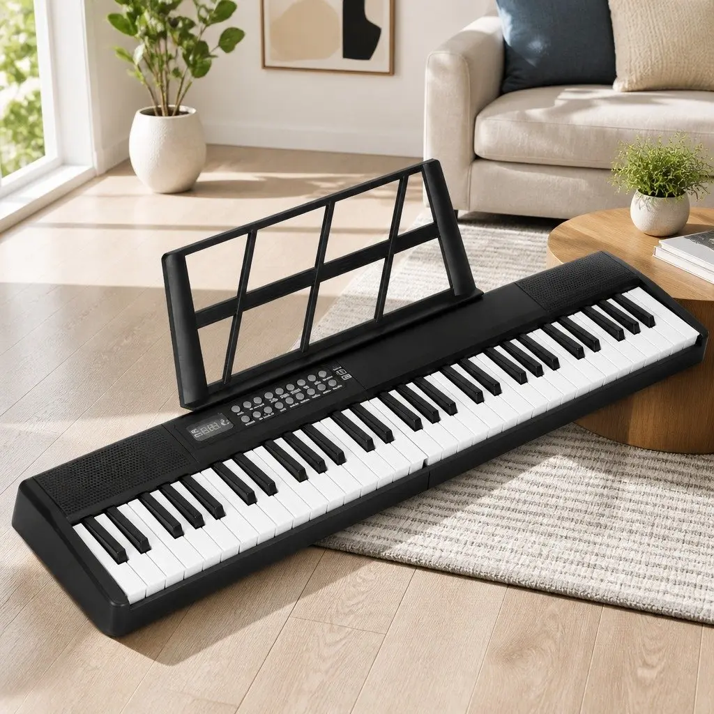 61-Key Foldable Electronic Piano Keyboard Touch-Sensitive Digital Music