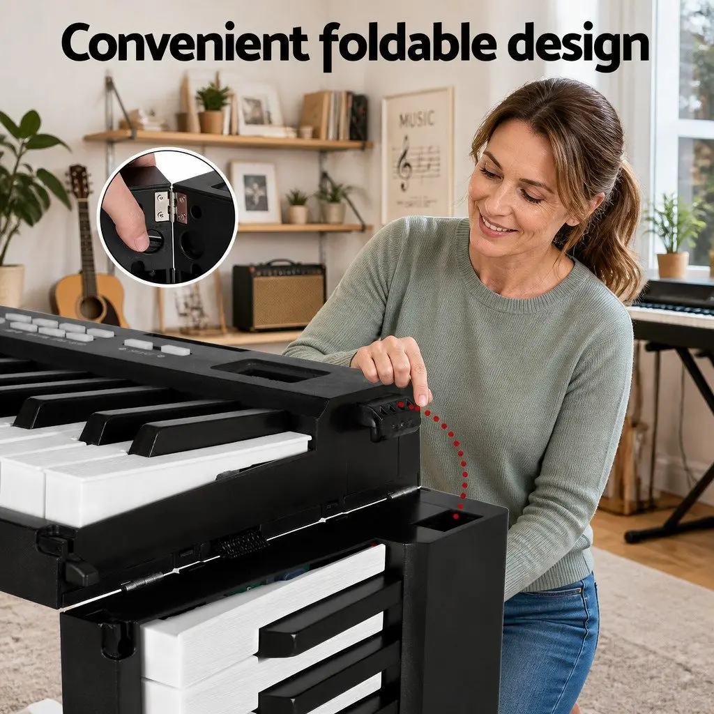 88 Key Electronic Piano Keyboard Foldable Digital Music MIDI USB Bluetooth