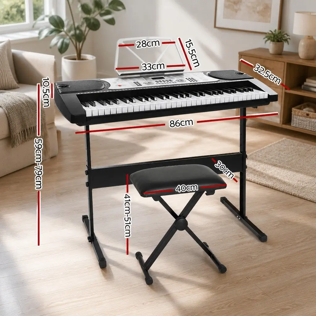 61 Keys Electronic Piano Keyboard Portable Digital Standard with LED Display