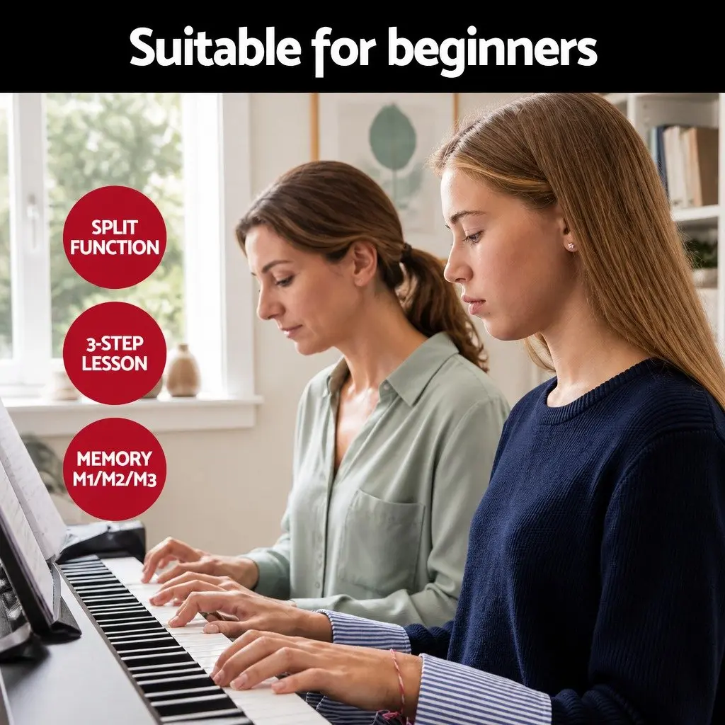 61 Key Electronic Piano Keyboard Digital Music Portable Touch Sensitive LCD