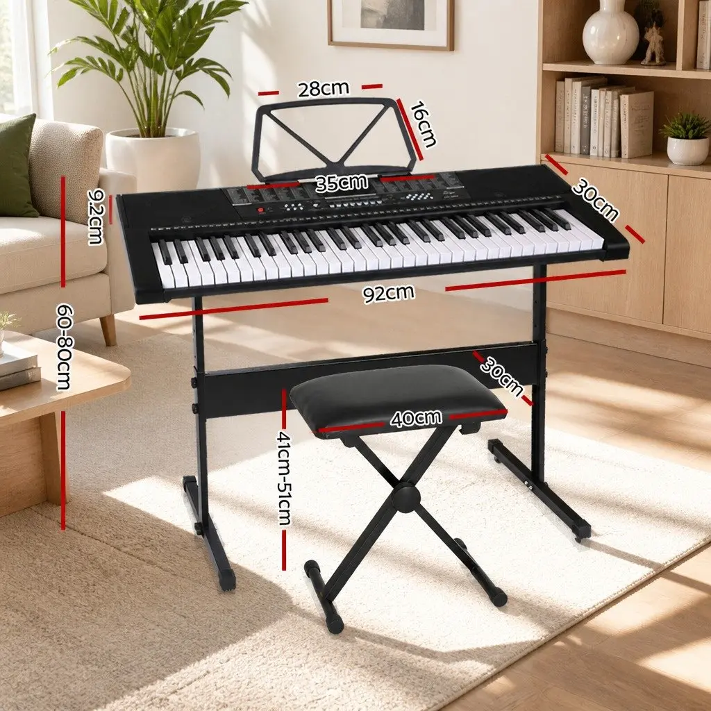 61-Key Electronic Piano Keyboard Portable with Stand and Stool