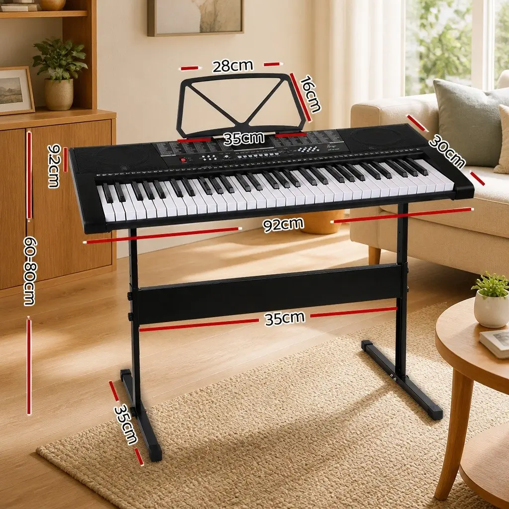 61 Keys Electronic Piano Keyboard Digital Musical Instrument with Adjustable Stand