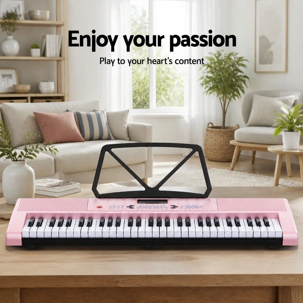 61-Key Electronic Piano Keyboard Portable Digital Instrument with Lighted Keys