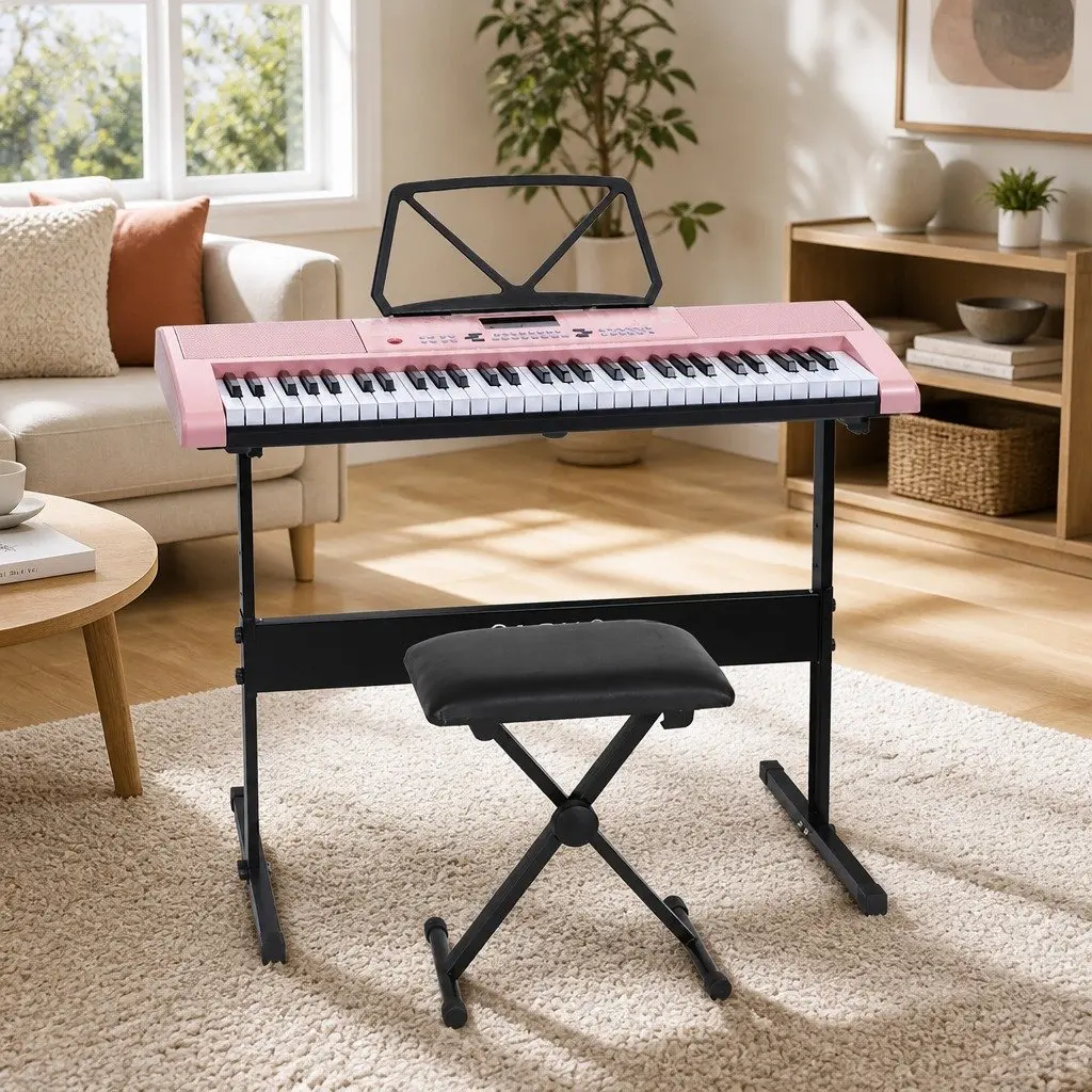 61-Key Electronic Piano Keyboard Portable Digital Instrument with Lighted Keys