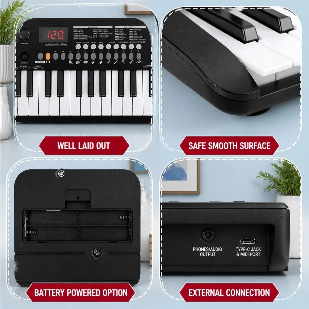 37-Key Digital Piano Keyboard Electric Music Instrument Portable Beginner Touch