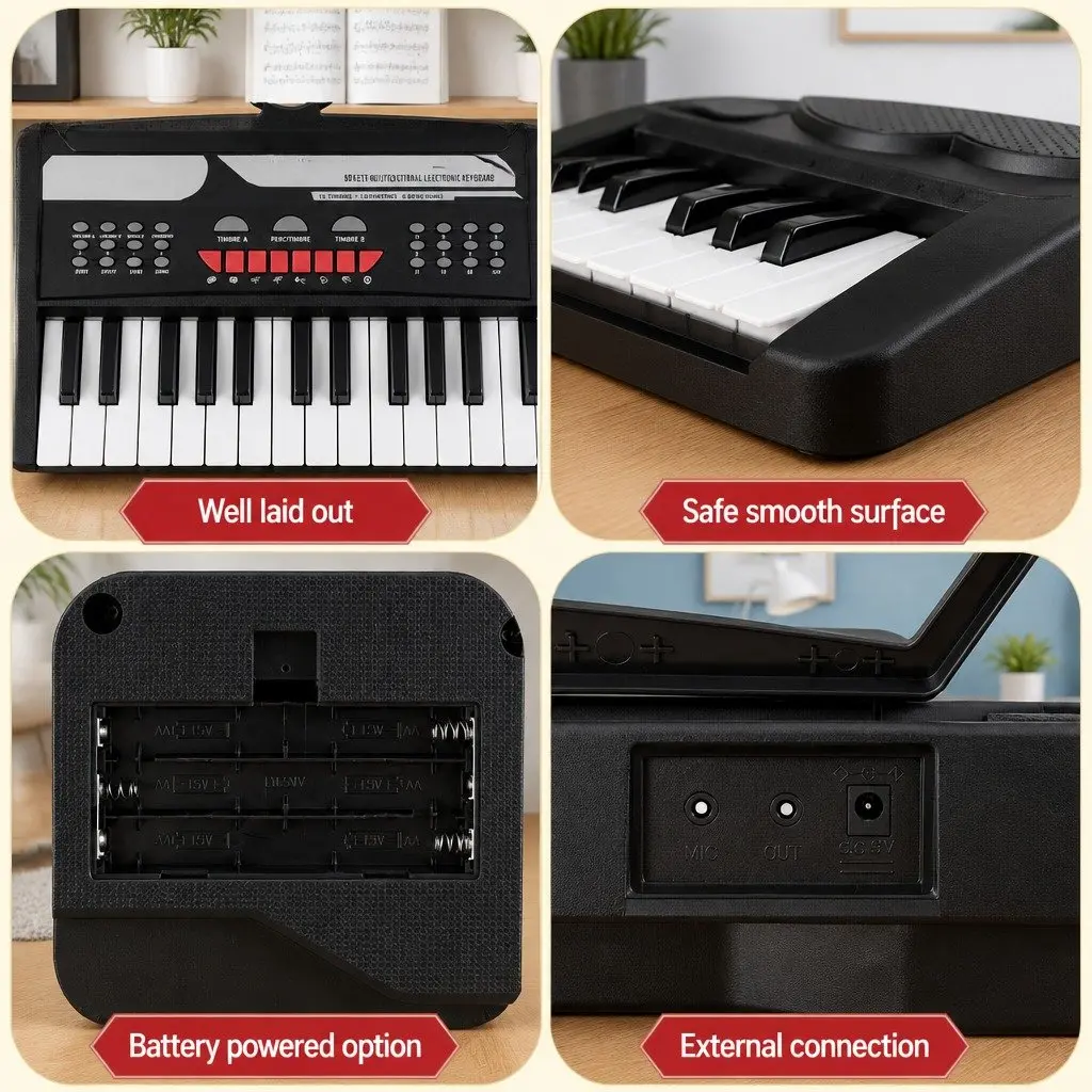 49 Key Electronic Keyboard Portable Digital Piano with Multiple Timbres and Rhythms