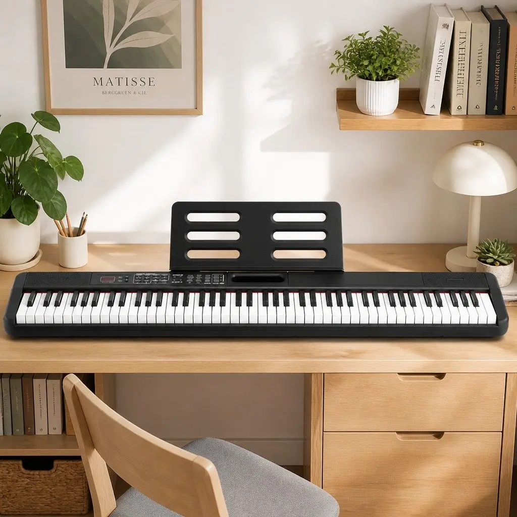 Weighted 88-Key Electronic Piano Keyboard Bluetooth Learning Mode Black