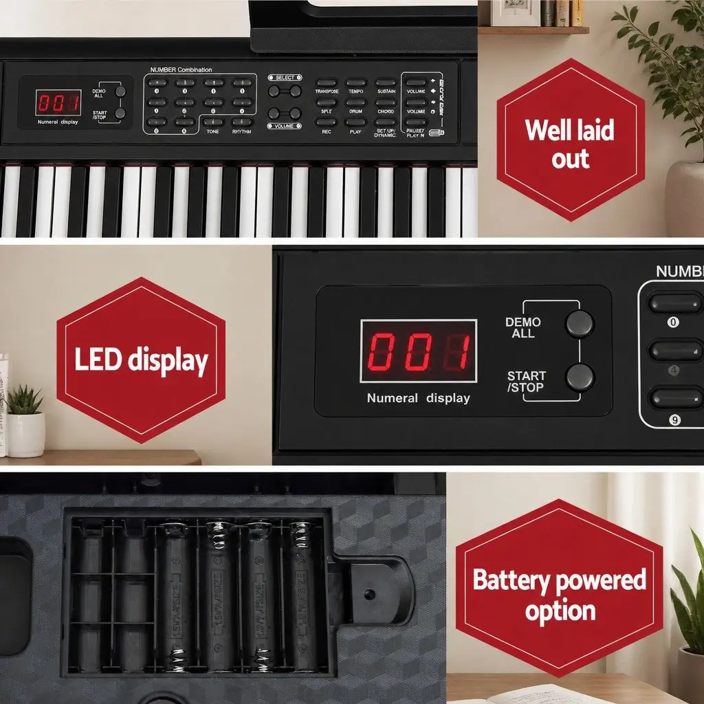 Weighted 88-Key Electronic Piano Keyboard Bluetooth Learning Mode Black