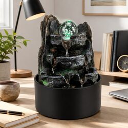 Inviting Tabletop Fountain with Colorful LED Features