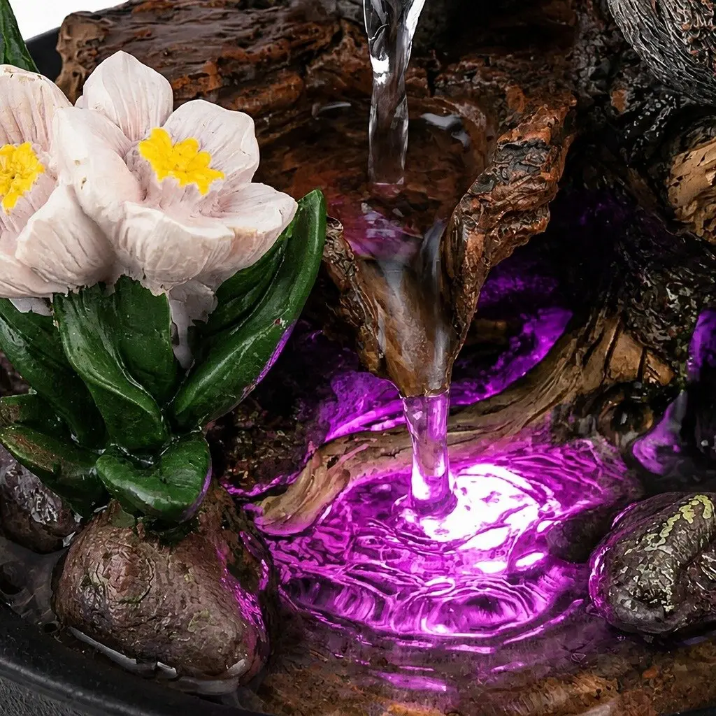 Tabletop Water Fountain Colour Changing LED Bird Indoor Decor 21cm x 21cm x 26.5cm