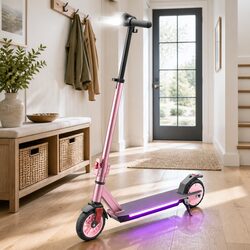 Electric Scooter 180W 18KM/H Pink Adjustable Height Foldable Portable Commuter