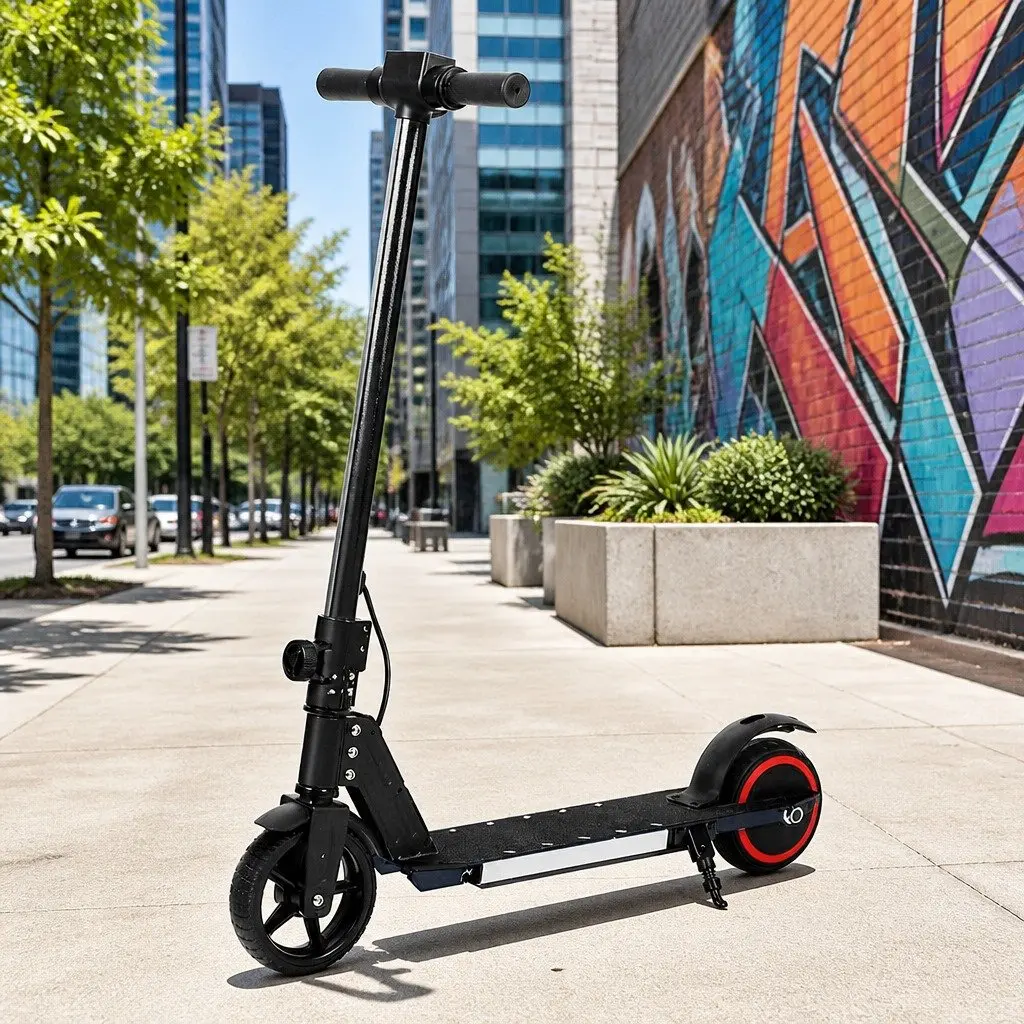 Electric Scooter 130W 16KM/H LED Display Foldable Portable Commuter Rider Black