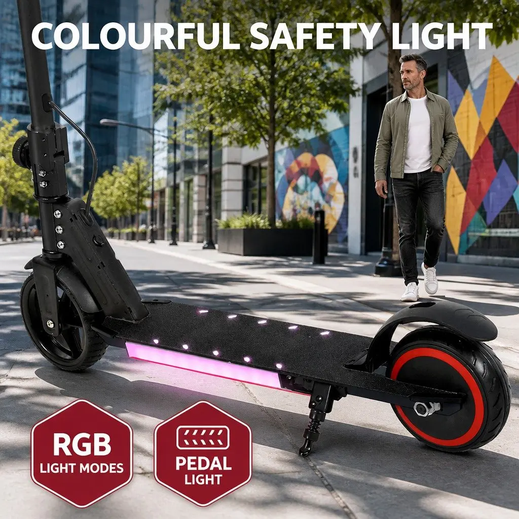 Electric Scooter 130W 16KM/H LED Display Foldable Portable Commuter Rider Black