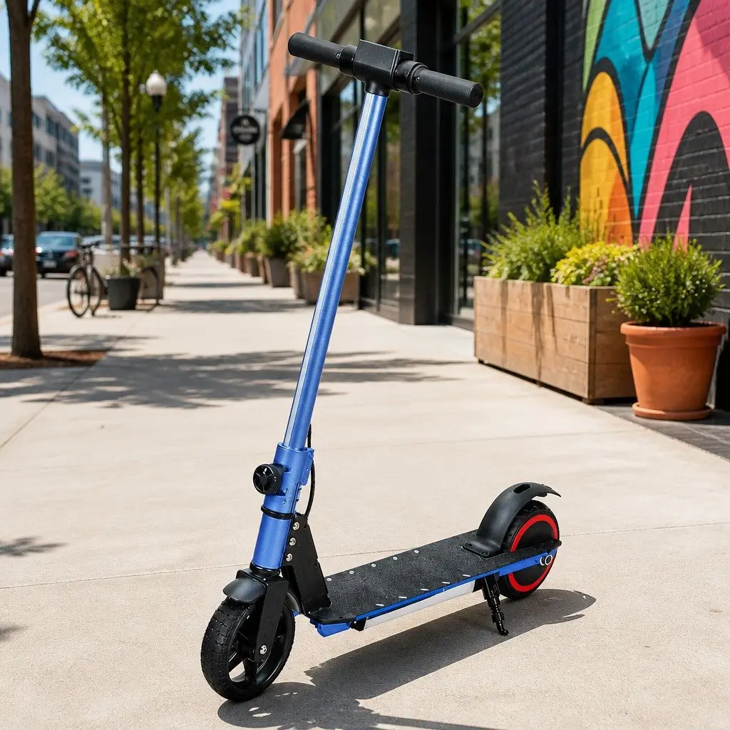 Electric Scooter 130W Foldable Portable Blue 16km/h
