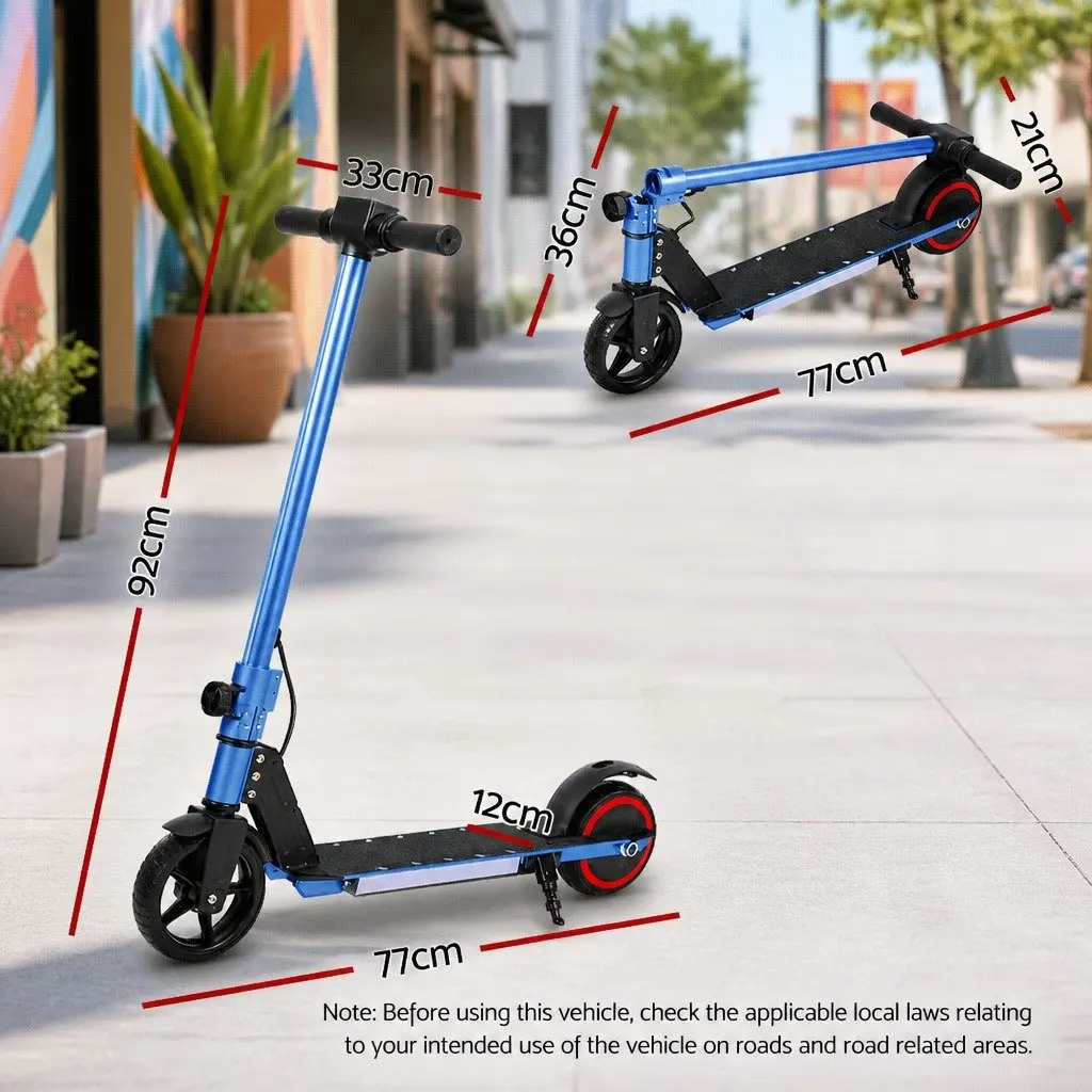 Electric Scooter 130W Foldable Portable Blue 16km/h