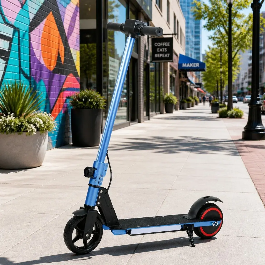 Electric Scooter 130W Foldable Portable Blue 16km/h