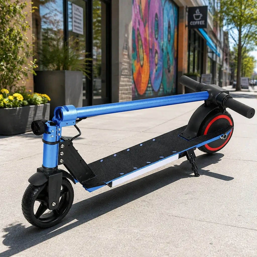 Electric Scooter 130W Foldable Portable Blue 16km/h