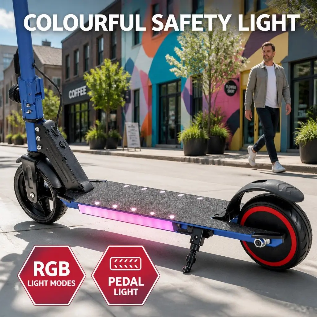 Electric Scooter 130W Foldable Portable Blue 16km/h