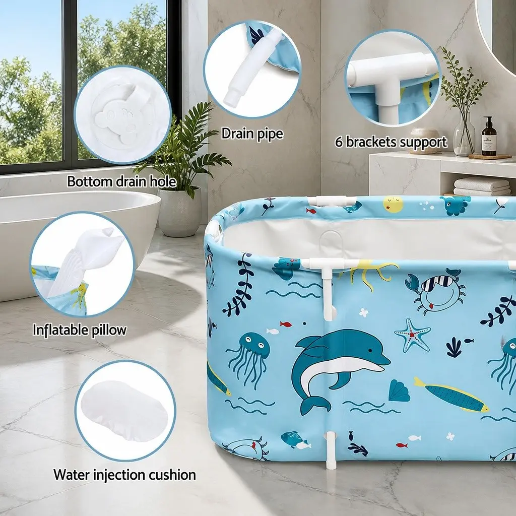 Foldable Bathtub Portable Spa 114x62cm
