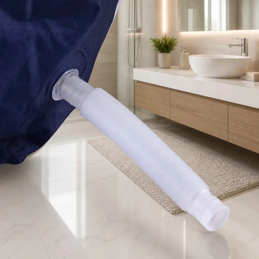 Inflatable Portable Bathtub Extra Large PVC 114x62cm Navy Blue Foldable Spa with Pillow Air Pump and Water Cushion