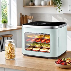 Food Dehydrator Machine 5 Tray Mini Fruit Dryer Maker Green LED Touch Control