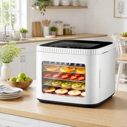 Food Dehydrator Machine 5 Tray Mini Benchtop Fruit Jerky Vegetable Dryer White