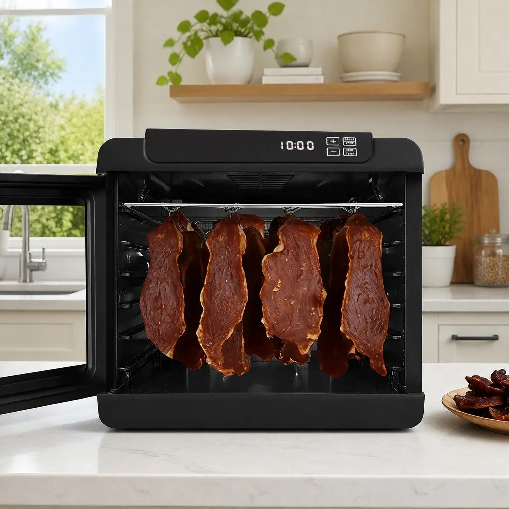 Food Dehydrator 6 Tray Fruit Jerky Maker Stainless Steel Hanging Rack Digital
