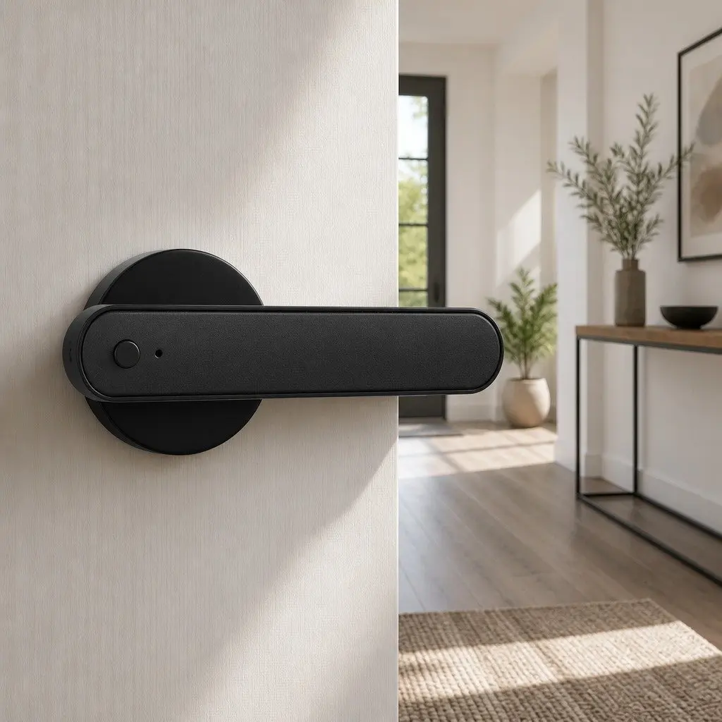 Fingerprint Door Lock Smart Electronic Handle Keyless Access Bluetooth App 16cm x 6.5cm x 6cm