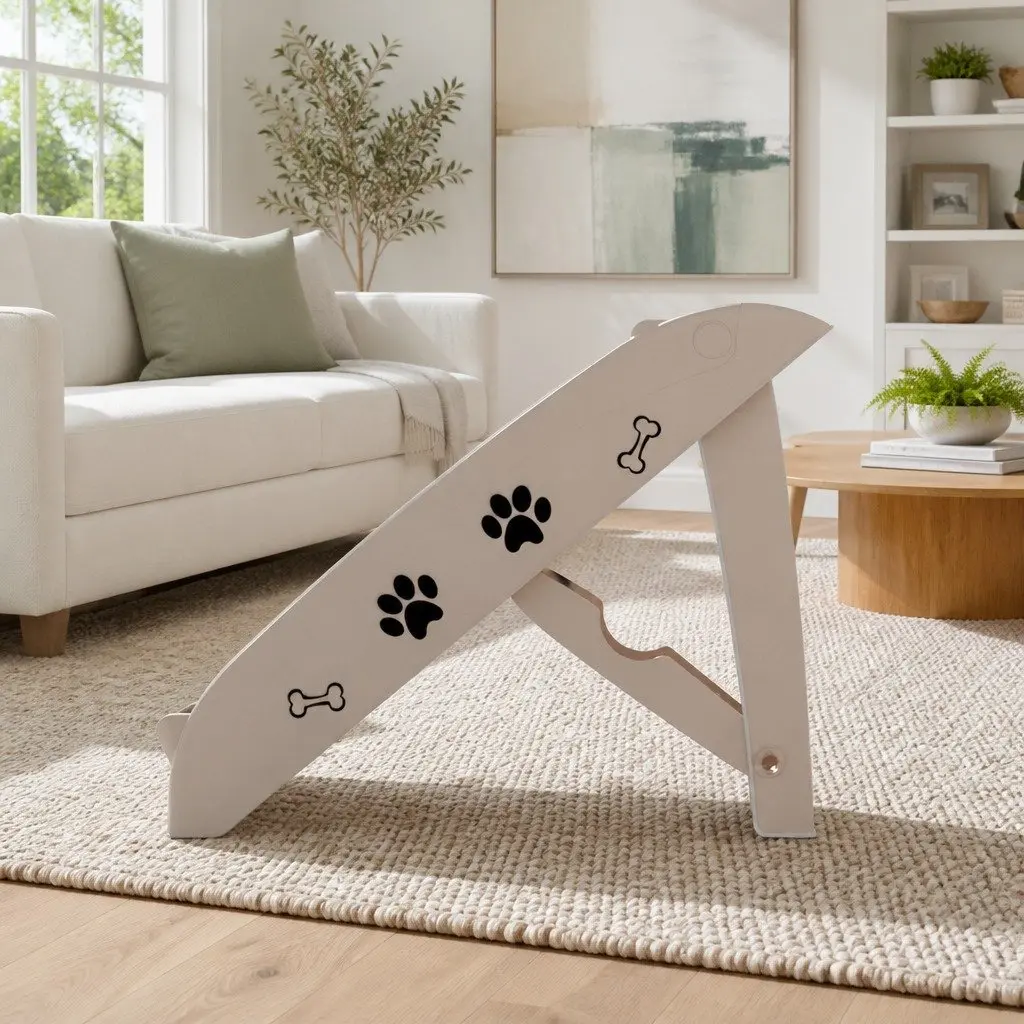 Dog Steps Ramp Portable Foldable Access Beige 62cm x 40cm x 49cm
