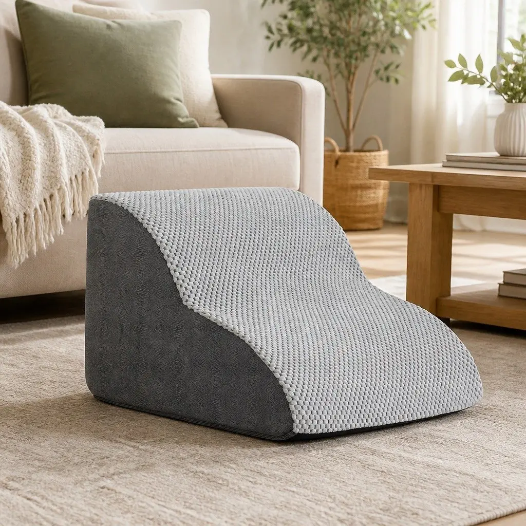 Dog Ramp Non-Slip Foam 2 Steps Grey