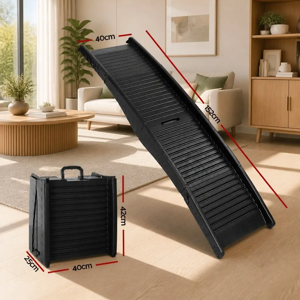 Dog Ramp Foldable Portable Slip-Resistant 40cm x 152cm Black