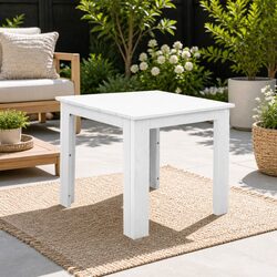 Wooden Side Table Coffee Desk Outdoor Furniture Garden Patio White Square