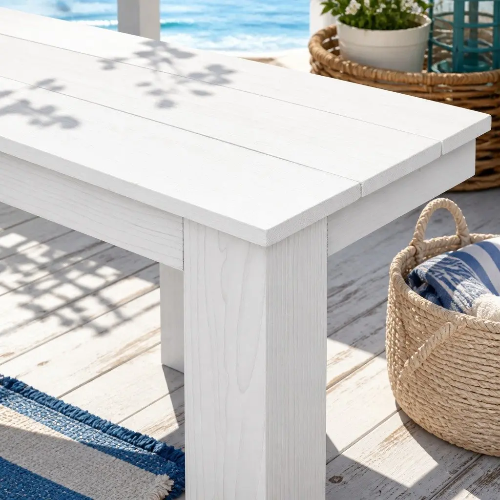 Adirondack Outdoor Lounge Set White Foldable Wooden 3 Piece High Back Chairs and Side Table