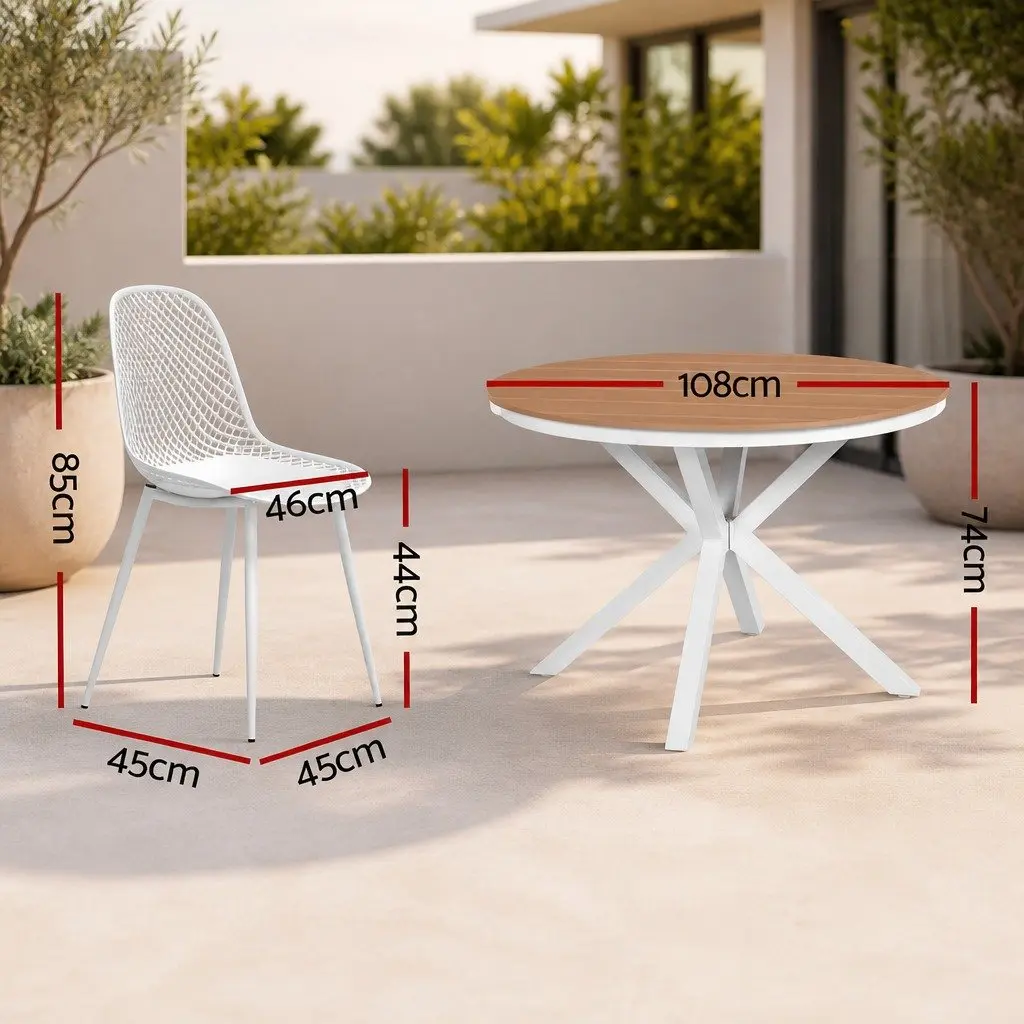 Outdoor Dining Set 5 Piece Table and Chairs Patio Garden Furniture Lattice