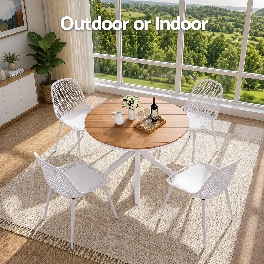 Outdoor Dining Set 5 Piece Table and Chairs Patio Garden Furniture Lattice